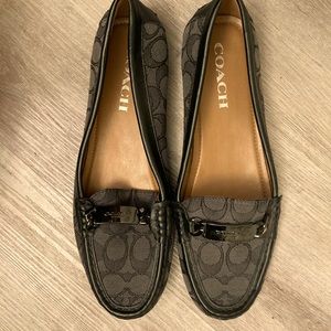 Grey Coach Leather Flats Size 8.5